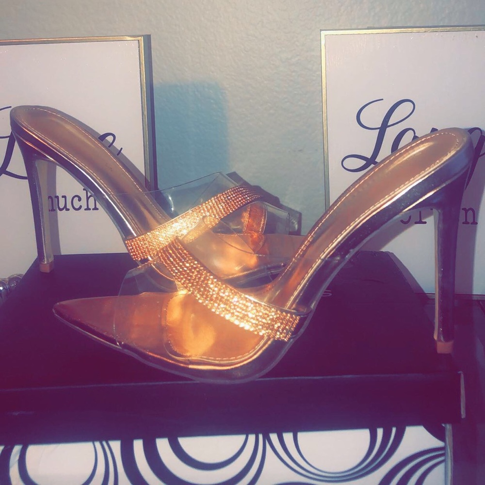 Rose Gold Clear Heels